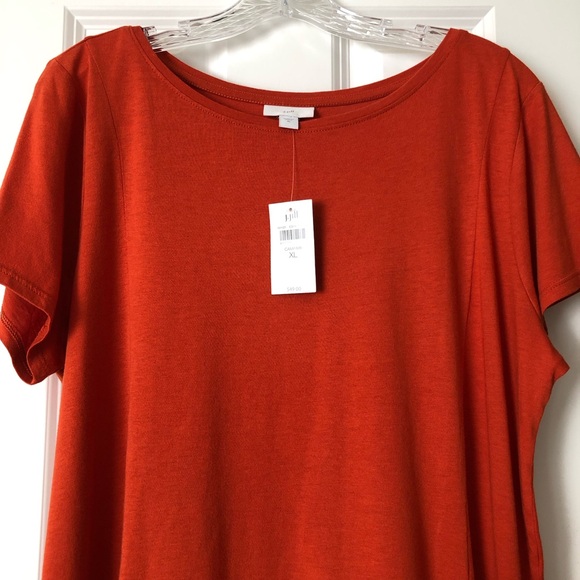 NWT J. Jill Size XL Rust Orange Elliptical Tee - Picture 4 of 7